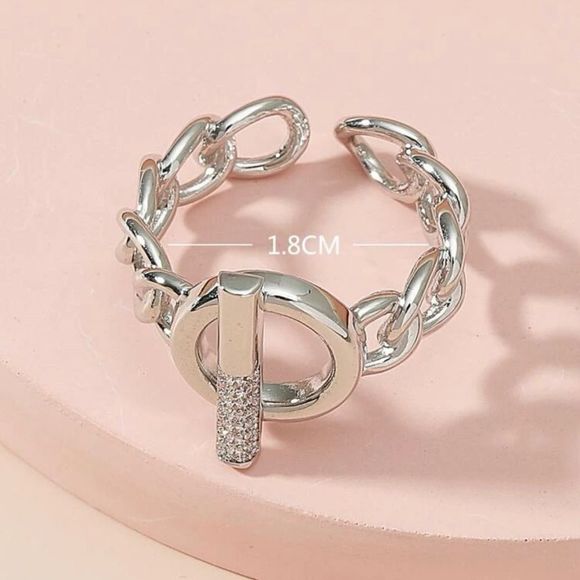 Chain Design Cuff Ring - Picture 3 of 3